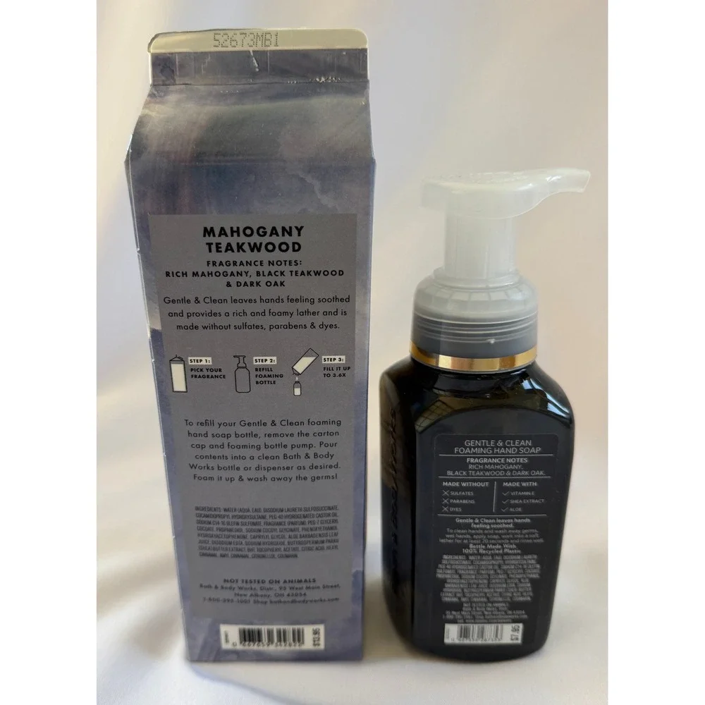 Bath & Body Works Mahogany Teakwood Foaming Hand Soap 8.75oz and 32oz Refill Set